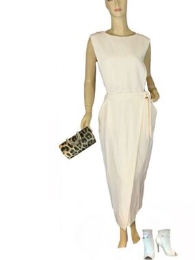 ASOS OFF WHITE MAXI DRESS WITH SIDE CUT OUTS NWT (14)